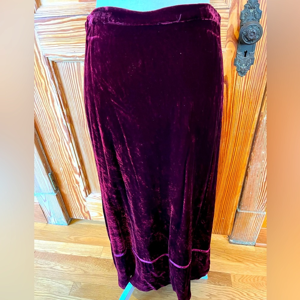 Burgundy Velvet April Cornell Midi Skirt